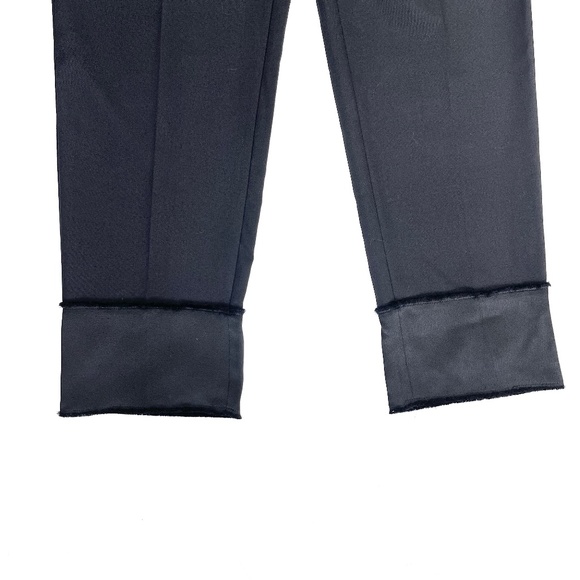 Theory Black Satin Cuffed Trousers - Picture 7 of 9